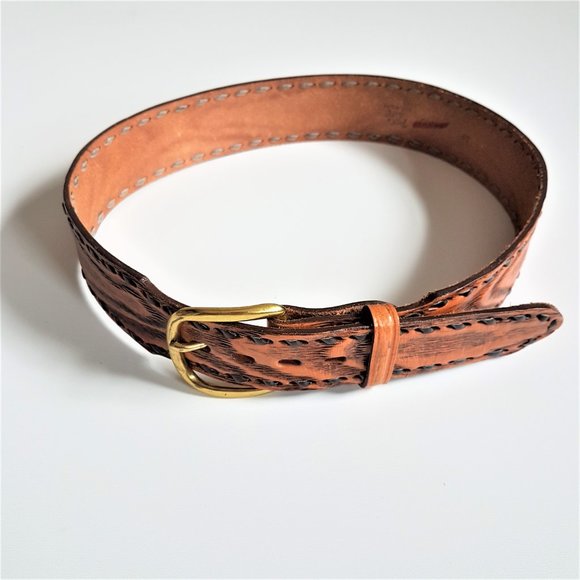 Tony Lama leather waist belt. - Picture 1 of 4